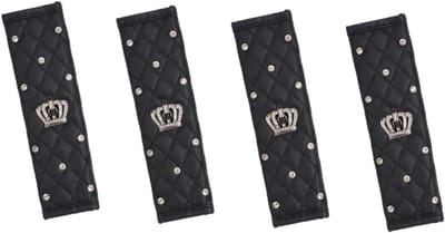 Autogordel Pads - Schouderbeschermers Gordel - Comfortabel Rijden - Luxe Leer Design - 25x7x8 cm - Zwart