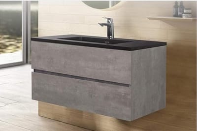 Hangende wastafelonderkast 75 cm met 2 laden en soft-close-systeem - Badkamermeubel voor gastentoilet