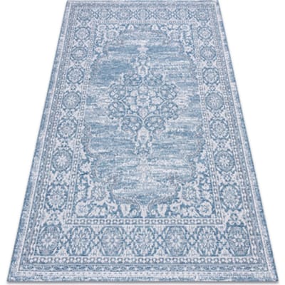 Kleden Rugsx Sisal tapijt SISAL LOFT 21213 Ornament blauw 160x230 cm