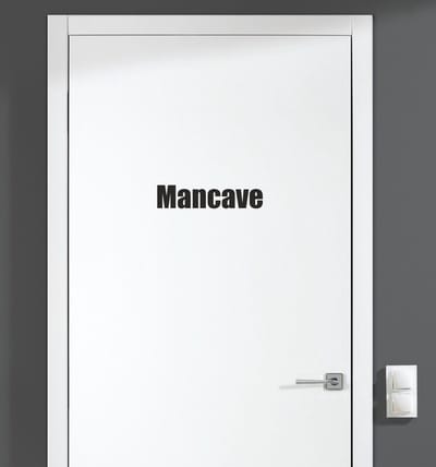 Deursticker - Mancave - Zwart 15x3,5