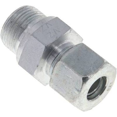 M22x1.5 Buitendraad x 12S Verzinkt Stalen Rechte Snijring Koppeling 630 Bar DIN 2353