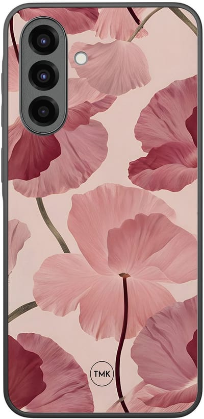 Hoesje geschikt voor Samsung Galaxy A36 - Vintage blossom - Roze - TPU case - Bloemen - Hardcase zwart telefoonhoesje