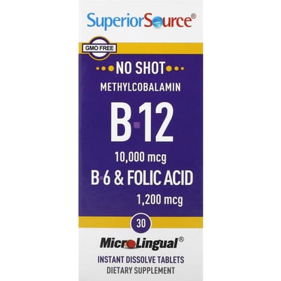 Methylcobalamine B-12, B-6 en Foliumzuur, Direct Oplosbaar Microlinguaal 30 Tabletten