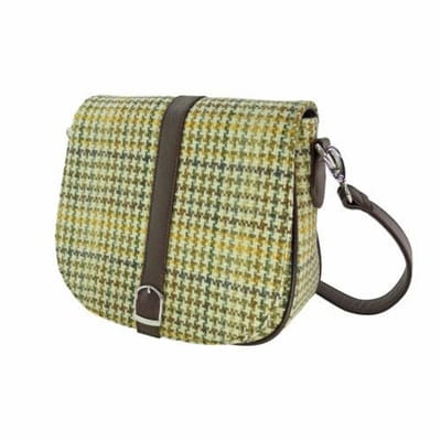 Schoudertas Beauly Geel, groen, bruin dogtooth - Harris Tweed - Glen Appin of Scotland