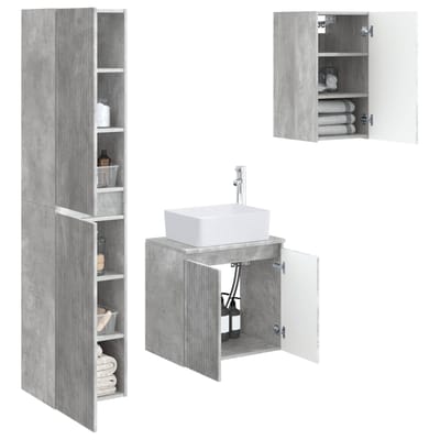 vidaXL - Badkamermeubel - Set - 3 - st - Betongrijs - 33 - x - 34,5 - x - 160 - cm