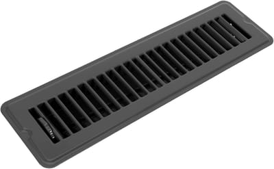 Vloerventilatie Rooster - Lucht Uitlaat - Kamer Ventilatie - Stabiel Metaal - 34x9.5cm - Zwart