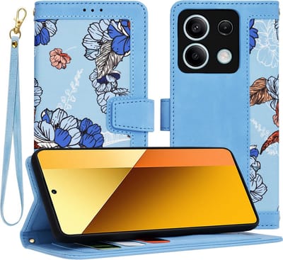 Hoesje geschikt voor Xiaomi Redmi Note 13 5G - Techsuit FlipCraft Book Wallet Case met koord - Vibrant Blue