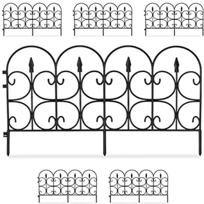 12-delige tuinborder set, decoratieve kunststof hekjes, 30 cm hoog, eenvoudige montage