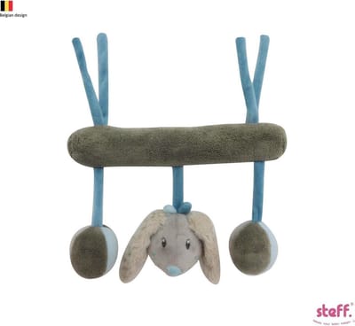 Stefano fashion konijntje "Rabbit" activiteitenspeeltje blauw