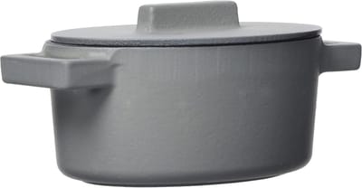 Gietijzeren Braadpan - Stoofpan Emaille - Langzaam Garen - Ovenbestendig Vaatwasserbestendig - 450 ml - Lichtgrijs