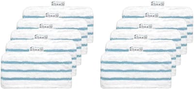 Microvezel Pads - Dweilhoezen - Stoomreinigen Vloeren - Wasbaar tot 60°C - 31 x 16 cm - Wit Blauw