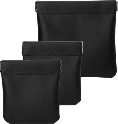 Mini-muntbozen met automatische sluiting - Muntzak, Sleuteltas en Muntenportemonnee voor Cosmetica en Sieraden (3 stuks)