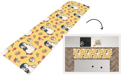 Keukenloper - Loper keuken - IJs - Pinguïn - Pooldieren - Kinderen - Design - 200x50 cm - Keukenloper vinyl