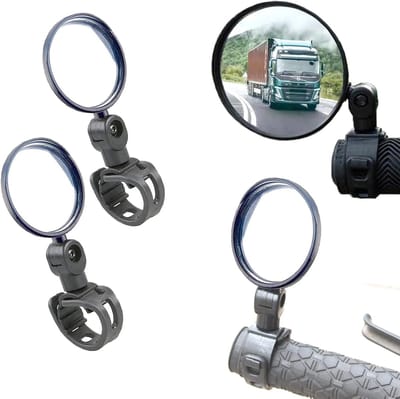 Allecto Plus - Achteruitkijkspiegel Fiets 360° Verstelbaar - 2 Stuks - Universele Groothoek Fietsspiegel voor Mountainbike en Racefietsen