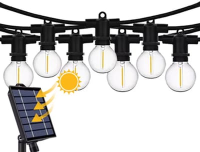 10m Arena Solar mini LED Prikkabel - IP65 Lichtsnoer Buiten - Lampjes Slinger - inclusief 20x E12 lampen