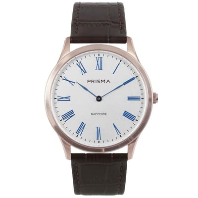 Prisma Herenhorloge P.1888 Lederen band Rose goud