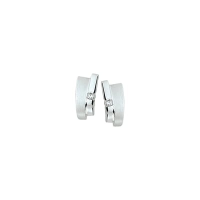 Zilver Gerhodineerde Stekeroorringen zirkonia poli/mat 1322275