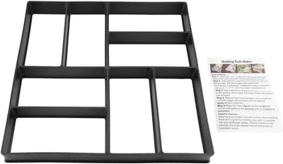 Bestratingsmal Beton - Pad Maker Mat - Tuinpad Aanleggen - Her bruikbaar Kunststof - 40x40x4 cm - Zwart