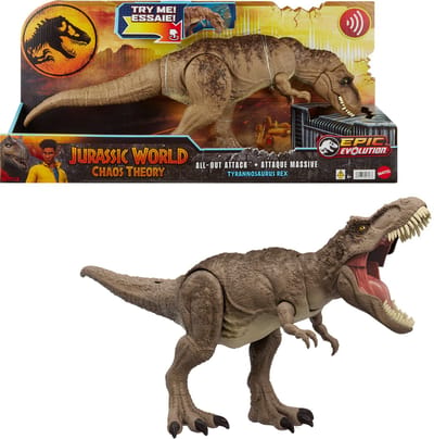 Mattel Jurassic World Chaos Theory All Out Attack T-rex. Dinosaurussen