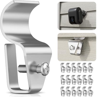 JHUBERS- Siding Clip 20 Stuks - Vinyl Bevestigingshaken - Buiten Camera Beugel - Schokbestendig - Roestvrij Staal - Eenvoudige Installatie - Camera Mount