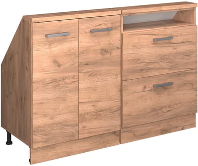 Vicco R-Line Keukenkast voor schuine wand – 120 cm Set van 2 Krachtige eik goud