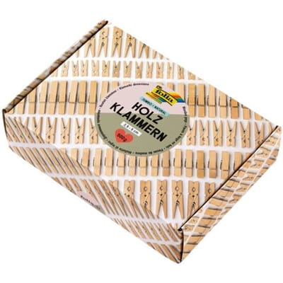 folia Houten wasknijpers mix NATURAL Jumbobox, 500 g