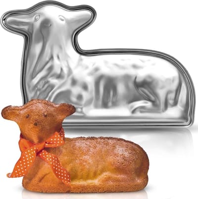Pasen Cake Mold Lamb Two Side 3D - Traditionele Aluminium Metalen Lam Cake Vorm voor Bakken