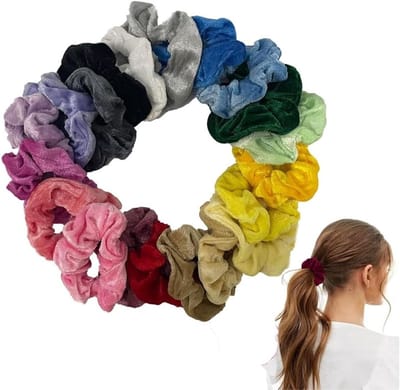 20 Stuks Premium Fluwelen Haarelastieken in Kleurrijke Kleuren - Zachte, Elastische Scrunchies voor Dames en Meisjes, Haaraccessoires voor Elke Gelegenheid