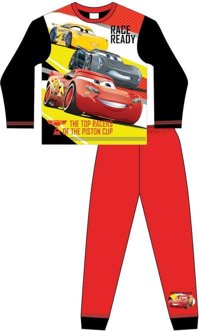 Disney Cars - Pyjama - Maat 134/140 - Race Ready - Pyjamabroek en pyjamashirt - Rood met zwart