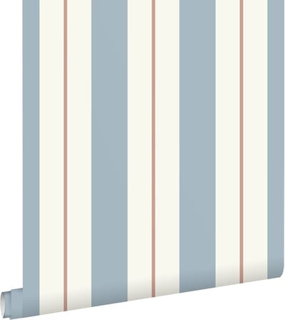 ESTAhome behang strepen vergrijsd blauw - 0.53 x 10.05 m - 132154