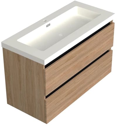 Dutchline Badmeubel Onderkast - Uludag - 100x46cm - 2 Lades - 1 Uitsparing