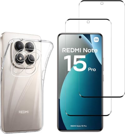 Coque antichoc pour Xiaomi Redmi Note 15 Pro 4G et 2 Verres Trempé Film Protection Ecran