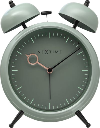 NeXtime Golden Hour – Tafelwekker – 15 × 18 × 7 cm – Metaal – Zwart – Stil – Zonder lichtfunctie