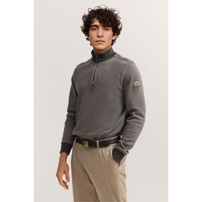 Bugatti Herren Sweat-trui in materiaalmix Modern Fit
