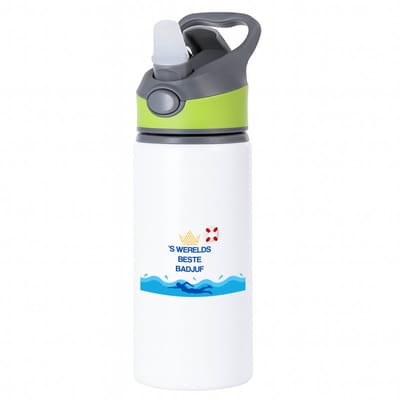 Hacebo® - Badjuf cadeau - waterfles met rietje groen - Badjuf - Badjuffen en badmeesters - Cadeau badjuf - zwemmen - zwemdiploma - cadeau - kado - gift - geschenk - moederdag - lifeguard - water fles - 650ML