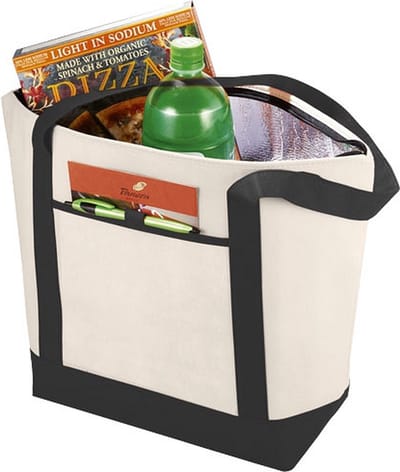Lighthouse Koeltas - zwart met creme - 22.5 liter - draagtas - 44.5 x 34 x 15 cm