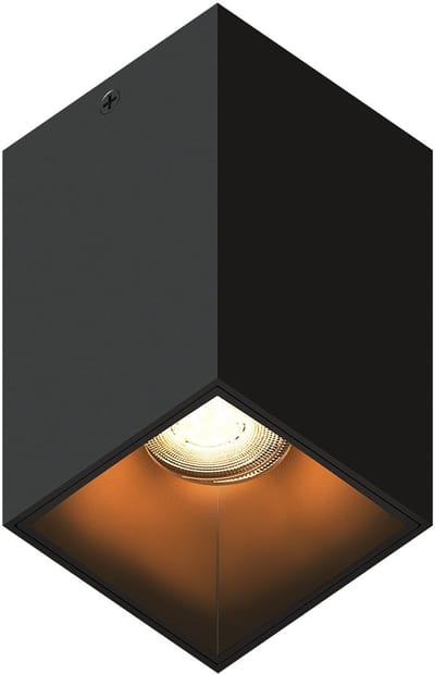 Ledvion – LED Opbouwspot Vierkant 80x80mm – Zwart – Dimbaar – GU10 – 2700K – 3W – IP20