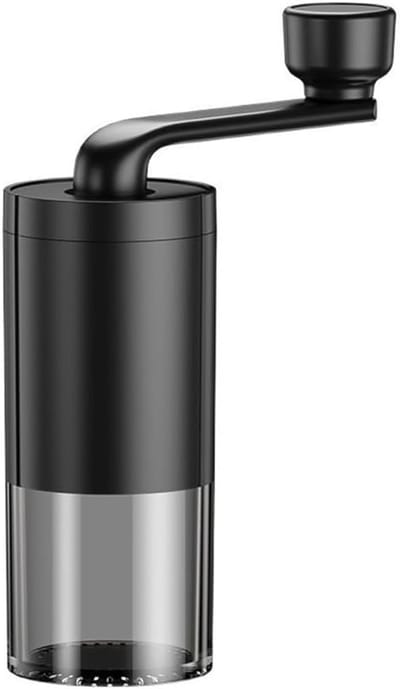 Daity Eén handmatige koffiemolen met instelbare maalgraad voor het nauwkeurig malen van espresso en cafetièrekoffie. Draagbaar - handbediend ontwerp - perfect voor reizen - kamperen en buitenactiviteiten (zwart).