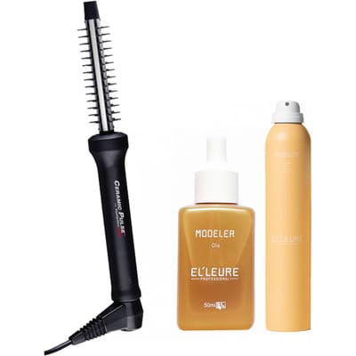 Babyliss PRO Krulborstel Ceramic 13 mm + Elleure Modeler Olie 50ml + Haarlak 300ml