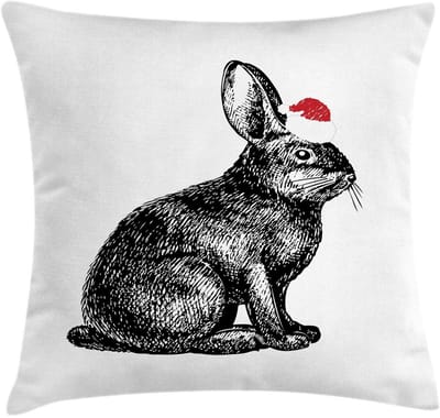 ABAKUHAUS Haas-kussenhoes – dubbelzijdig bedrukt – 40x40 cm – rits – Vermilion/Koksgrau