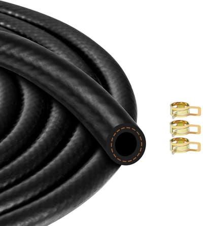 Dailygoods- Brandstofslang 6mm x 1 meter - Duurzaam Rubber - Brandstofleiding - Benzineslang/Dieselslang - Roestvrijstalen Slangklemmen - Hoge Temperatuur Bestendig - Olieslang
