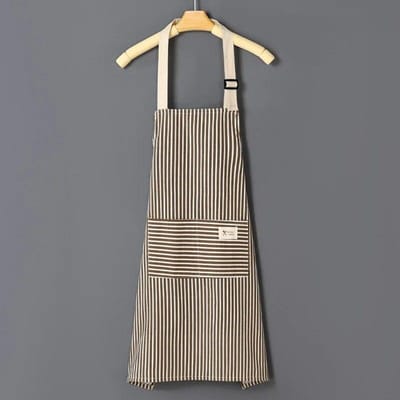 Gestreepte schort van katoenlinnen met dunne tailleband van katoen voor vlek- en oliebestendigheid, koffie-overalls, schort, keukenaccessoires