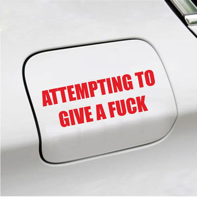 Bumpersticker - Attempting To Give A Fuck - 5,1 X 14,8 - Rood