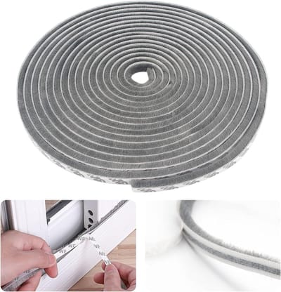 Zelfklevende Weerstrip voor Schuiframen en -deuren, Geluidsisolatie, Tochtstrip, 1 cm Breed x 0,5 cm Dik, Ideaal voor Energie-efficiëntie en Bescherming tegen Weerselementen