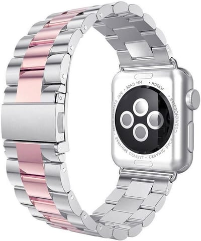 Stijlvolle Rvs Sportarmband voor Apple Watch 44mm en 42mm - Verstelbare Metalen Band met Klassieke Gesp, Geschikt voor Series 6/SE/5/4/3/2/1, Duurzaam en Comfortabel voor Dames en Heren
