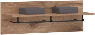 Wandkapstok MALEA met opbergvak en kledingstang – Viking eiken