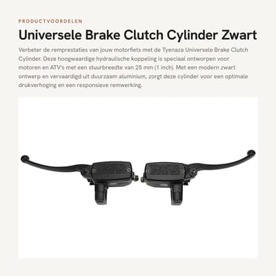Dailygoods- Remcilinder Aluminium - Universele Motor Remcilinder - Hydraulische Koppeling - Geschikt voor 25mm Handlebars - Zwart - Pistonmaat 10mm - Rempomp