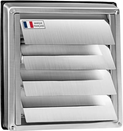 Ventilatierooster van roestvrij staal 100 mm - Weerbestendig, met automatische sluitingen en anti-terugslag