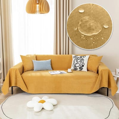 Waterdichte Bankhoes Deksel Effen Kleur Geavanceerde Ribstof Bank Handdoek Voor Woonkamer Verdikken Meubels Wandkleed Bankhoes 130x180cm
