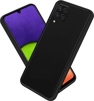 Cadorabo Hoesje geschikt voor Samsung Galaxy A22 4G / M22 / M32 4G in MATT ZWART - Hybride beschermhoes met TPU siliconen Case Cover binnenkant en matte plastic achterkant